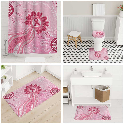 First Nation Aboriginal Dot Arts Bathroom Set Think Pink - Aussie Hoodie