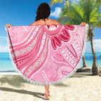 First Nation Aboriginal Dot Arts Beach Blanket Think Pink - Aussie Hoodie