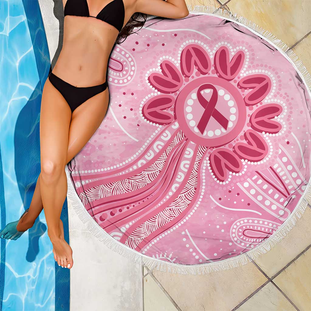 First Nation Aboriginal Dot Arts Beach Blanket Think Pink - Aussie Hoodie