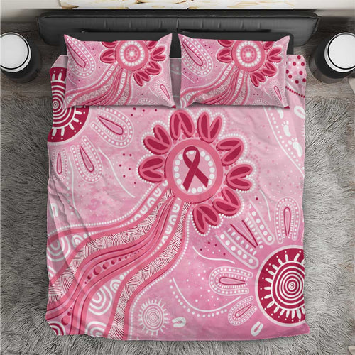 First Nation Aboriginal Dot Arts Bedding Set Think Pink - Aussie Hoodie