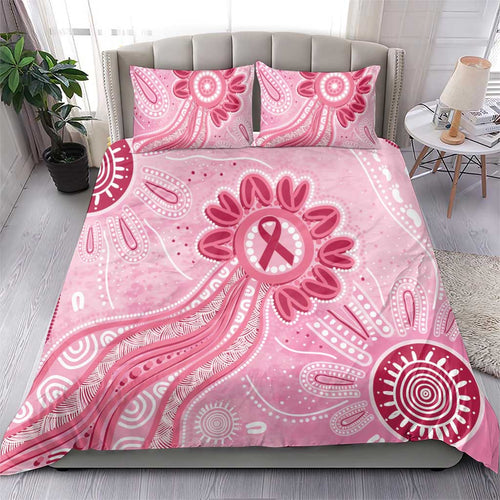 First Nation Aboriginal Dot Arts Bedding Set Think Pink - Aussie Hoodie