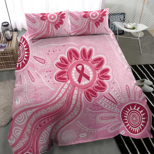 First Nation Aboriginal Dot Arts Bedding Set Think Pink - Aussie Hoodie