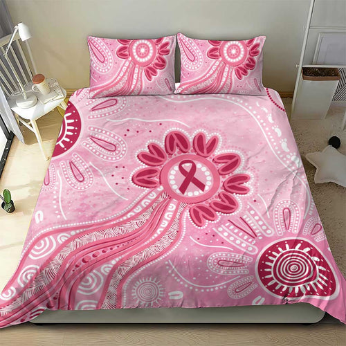 First Nation Aboriginal Dot Arts Bedding Set Think Pink - Aussie Hoodie