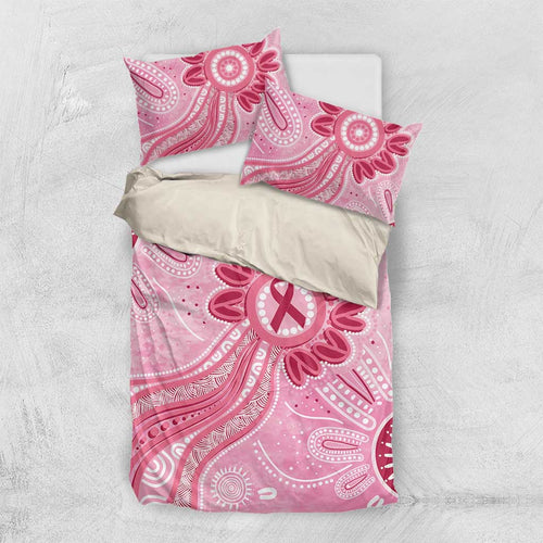 First Nation Aboriginal Dot Arts Bedding Set Think Pink - Aussie Hoodie