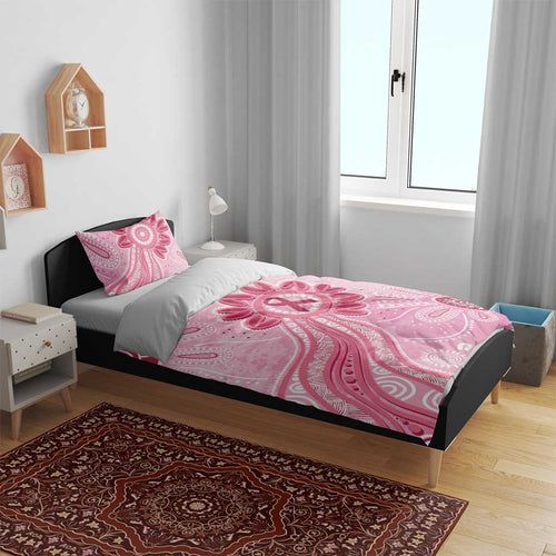 First Nation Aboriginal Dot Arts Bedding Set Think Pink - Aussie Hoodie