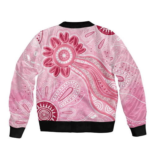 First Nation Aboriginal Dot Arts Bomber Jacket Think Pink - Aussie Hoodie