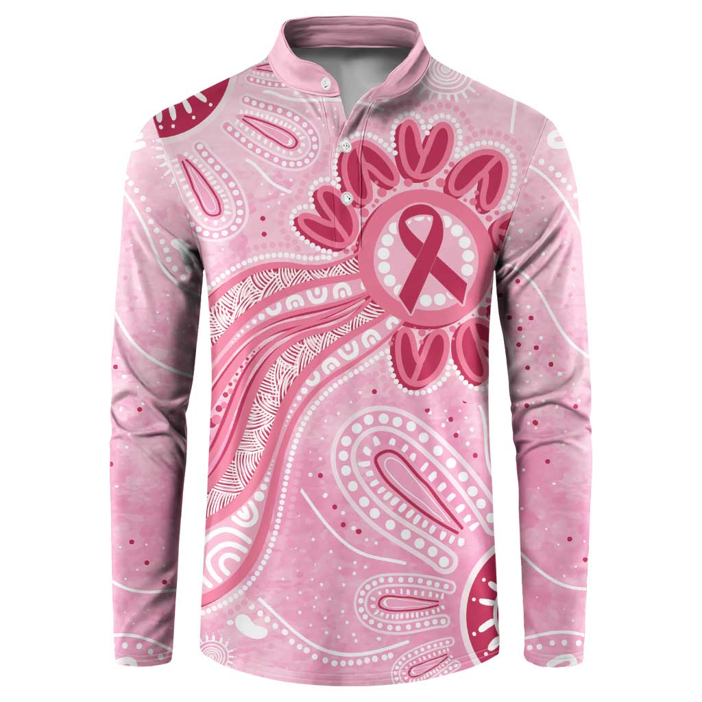 First Nation Aboriginal Dot Arts Button Sweatshirt Think Pink - Aussie Hoodie