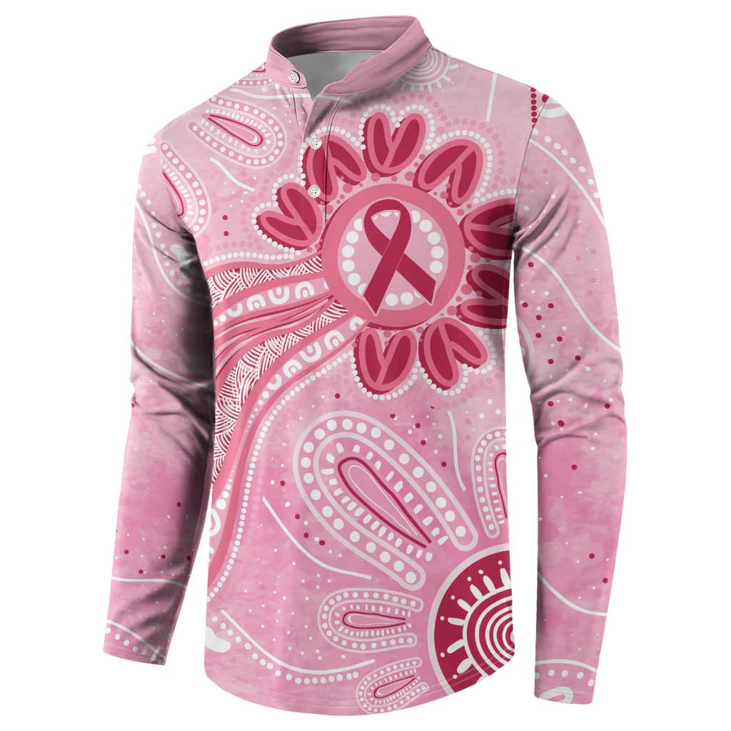 First Nation Aboriginal Dot Arts Button Sweatshirt Think Pink - Aussie Hoodie