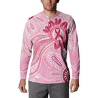 First Nation Aboriginal Dot Arts Button Sweatshirt Think Pink - Aussie Hoodie