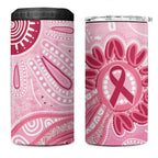 First Nation Aboriginal Dot Arts 4 in 1 Can Cooler Tumbler Think Pink - Aussie Hoodie