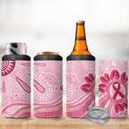 First Nation Aboriginal Dot Arts 4 in 1 Can Cooler Tumbler Think Pink - Aussie Hoodie