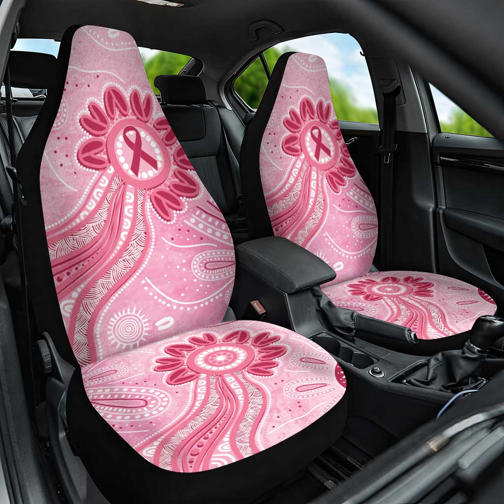 First Nation Aboriginal Dot Arts Car Seat Cover Think Pink - Aussie Hoodie