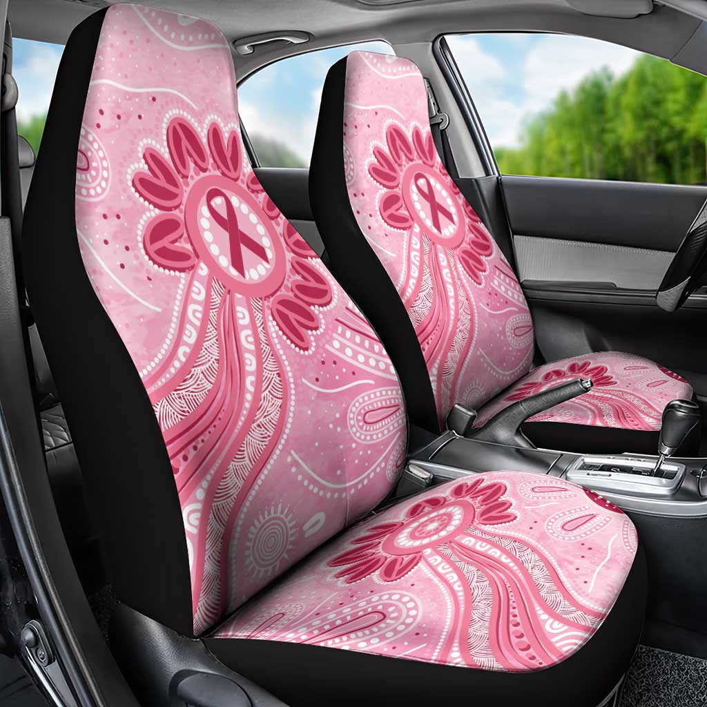 First Nation Aboriginal Dot Arts Car Seat Cover Think Pink - Aussie Hoodie