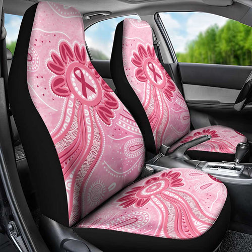First Nation Aboriginal Dot Arts Car Seat Cover Think Pink - Aussie Hoodie