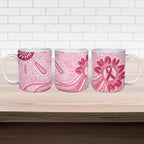 First Nation Aboriginal Dot Arts Ceramic Mug Think Pink - Aussie Hoodie