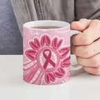 First Nation Aboriginal Dot Arts Ceramic Mug Think Pink - Aussie Hoodie