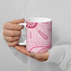 First Nation Aboriginal Dot Arts Ceramic Mug Think Pink - Aussie Hoodie