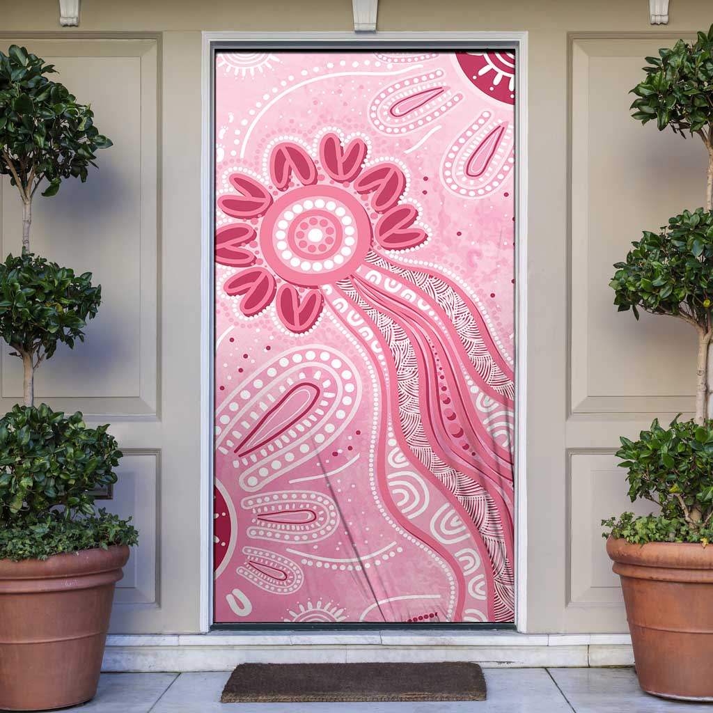 First Nation Aboriginal Dot Arts Door Cover Think Pink - Aussie Hoodie