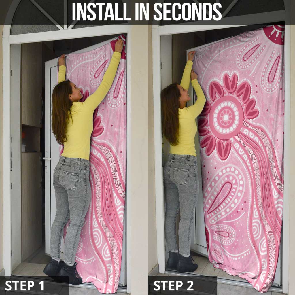 First Nation Aboriginal Dot Arts Door Cover Think Pink - Aussie Hoodie