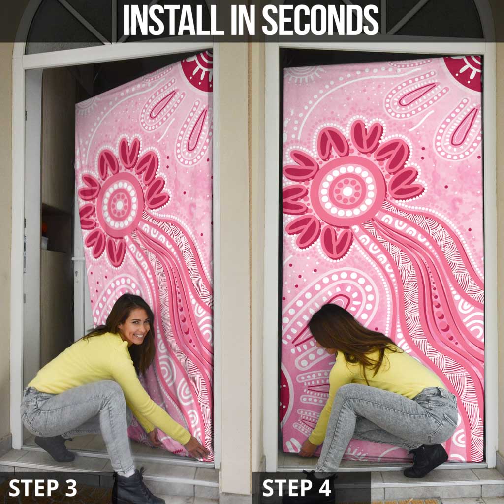 First Nation Aboriginal Dot Arts Door Cover Think Pink - Aussie Hoodie