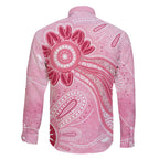 First Nation Aboriginal Dot Arts Family Matching Long Sleeve Bodycon Dress and Hawaiian Shirt Think Pink - Aussie Hoodie