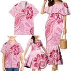 First Nation Aboriginal Dot Arts Family Matching Mermaid Dress and Hawaiian Shirt Think Pink - Aussie Hoodie