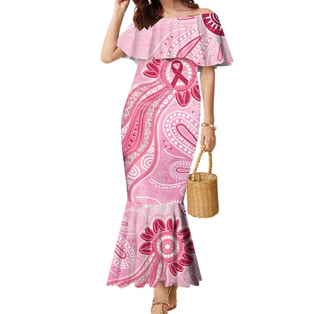 First Nation Aboriginal Dot Arts Family Matching Mermaid Dress and Hawaiian Shirt Think Pink - Aussie Hoodie