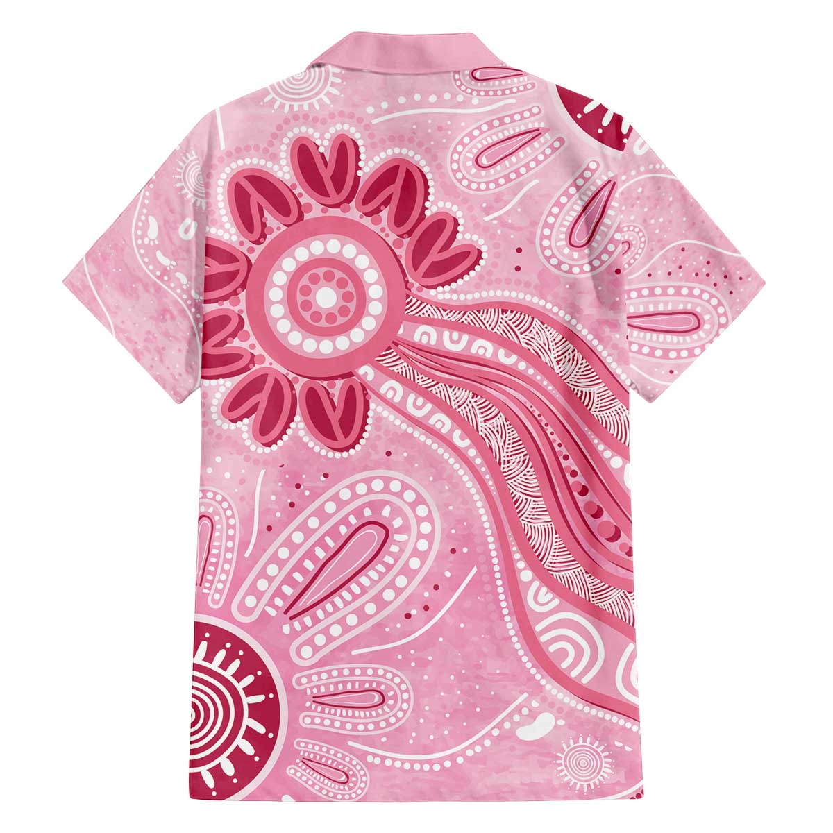First Nation Aboriginal Dot Arts Family Matching Off The Shoulder Long Sleeve Dress and Hawaiian Shirt Think Pink - Aussie Hoodie