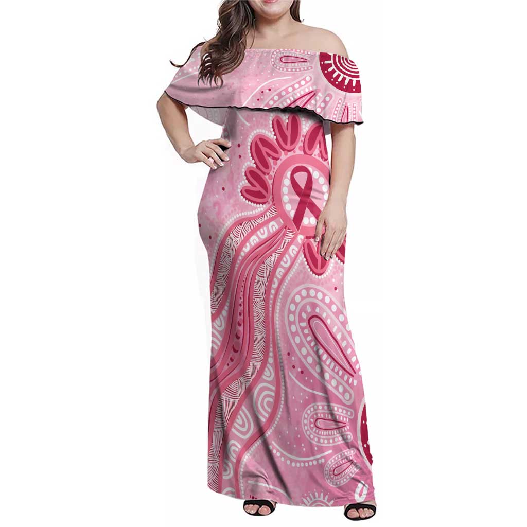 First Nation Aboriginal Dot Arts Family Matching Off Shoulder Maxi Dress and Hawaiian Shirt Think Pink - Aussie Hoodie
