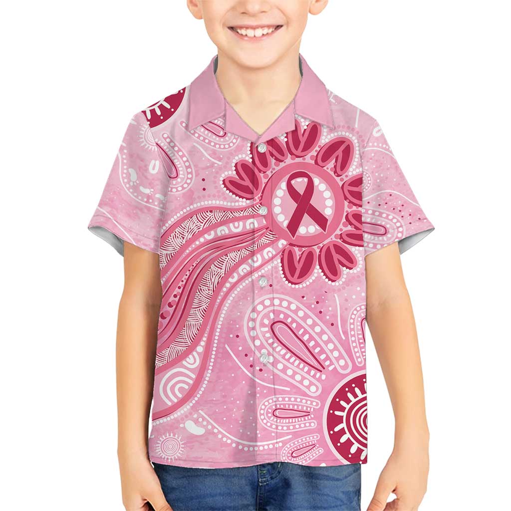 First Nation Aboriginal Dot Arts Family Matching Off Shoulder Maxi Dress and Hawaiian Shirt Think Pink - Aussie Hoodie