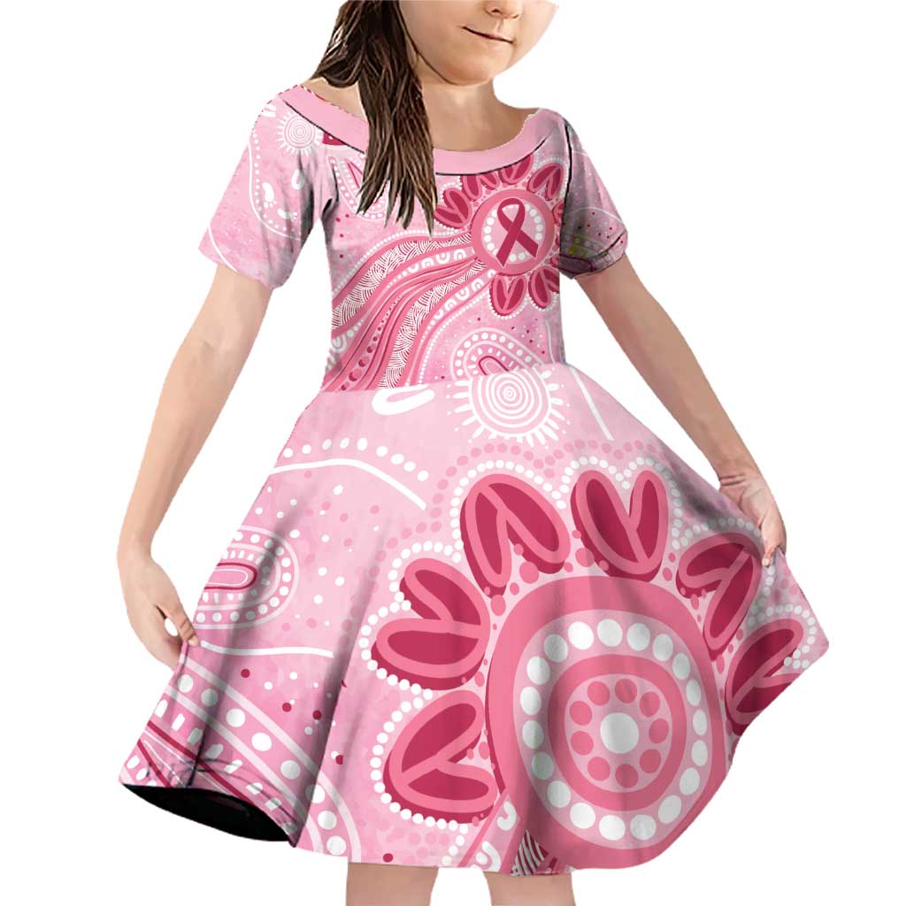 First Nation Aboriginal Dot Arts Family Matching Off Shoulder Short Dress and Hawaiian Shirt Think Pink - Aussie Hoodie