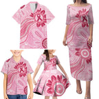 First Nation Aboriginal Dot Arts Family Matching Puletasi and Hawaiian Shirt Think Pink - Aussie Hoodie