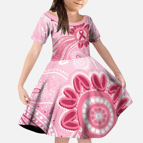 First Nation Aboriginal Dot Arts Family Matching Puletasi and Hawaiian Shirt Think Pink - Aussie Hoodie