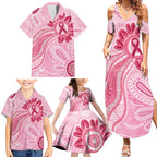 First Nation Aboriginal Dot Arts Family Matching Summer Maxi Dress and Hawaiian Shirt Think Pink - Aussie Hoodie