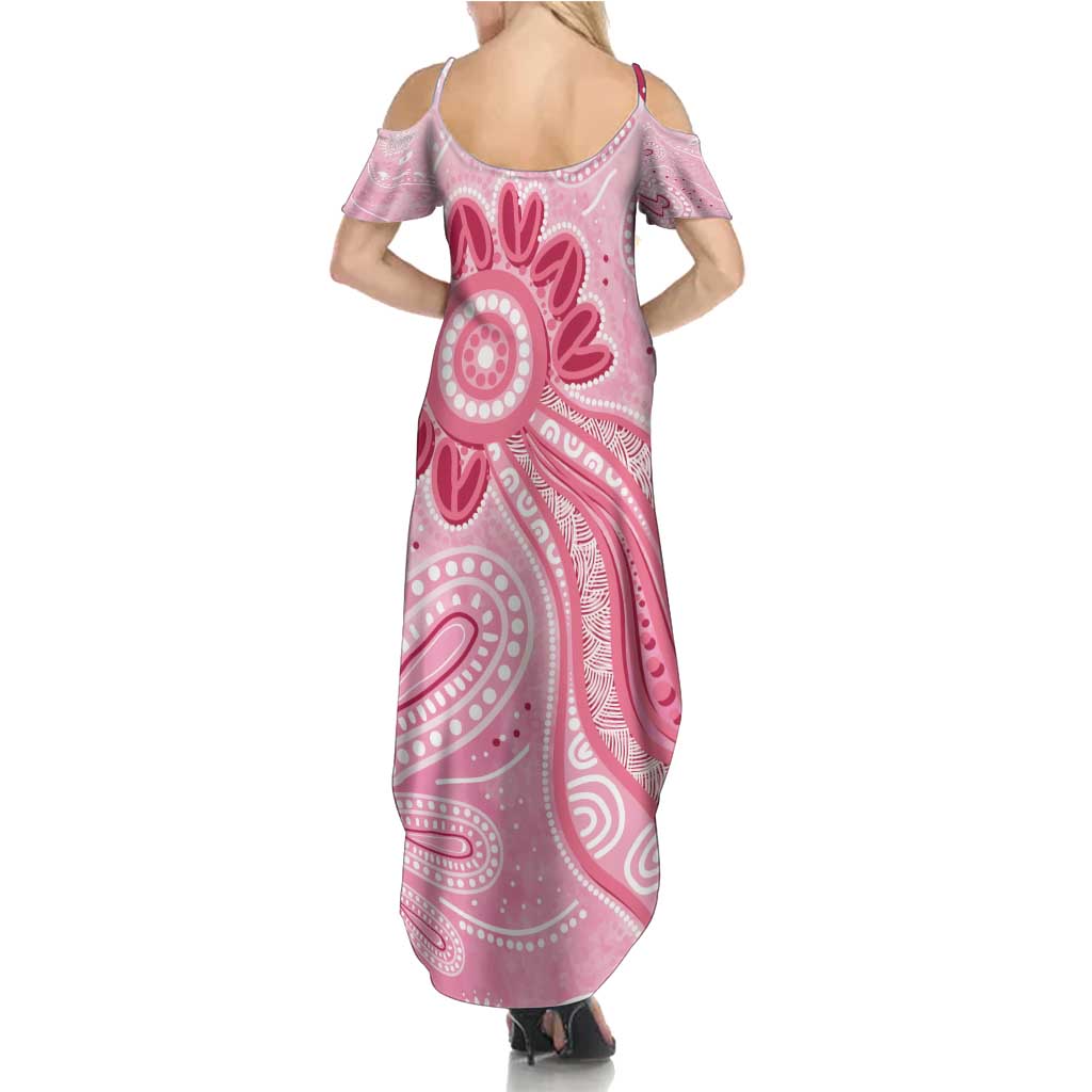First Nation Aboriginal Dot Arts Family Matching Summer Maxi Dress and Hawaiian Shirt Think Pink - Aussie Hoodie