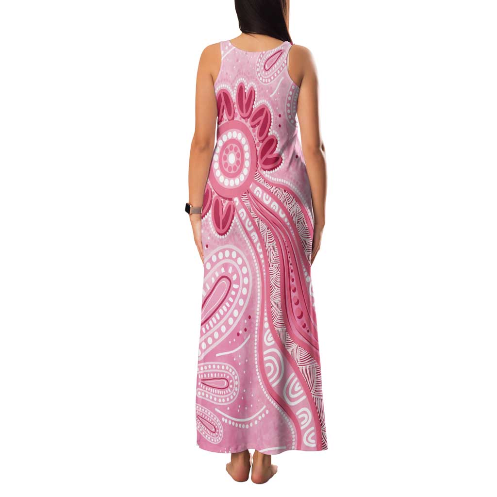 First Nation Aboriginal Dot Arts Family Matching Tank Maxi Dress and Hawaiian Shirt Think Pink - Aussie Hoodie