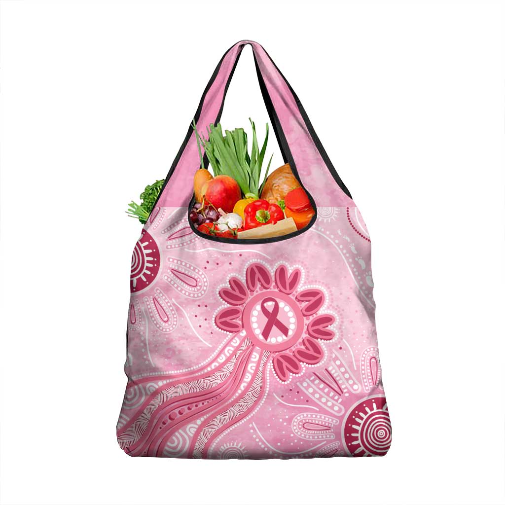 First Nation Aboriginal Dot Arts Grocery Bag Think Pink - Aussie Hoodie