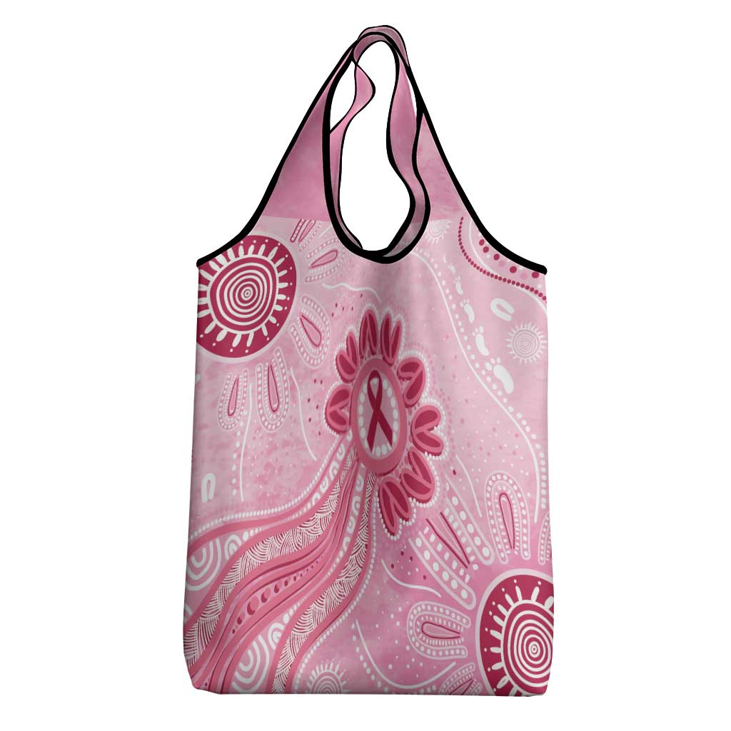 First Nation Aboriginal Dot Arts Grocery Bag Think Pink - Aussie Hoodie