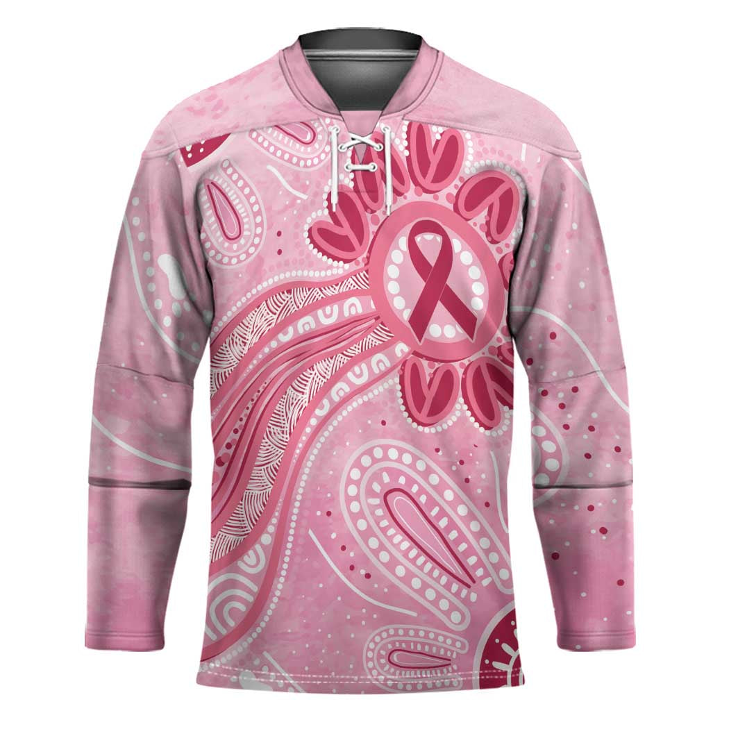 First Nation Aboriginal Dot Arts Hockey Jersey Think Pink - Aussie Hoodie