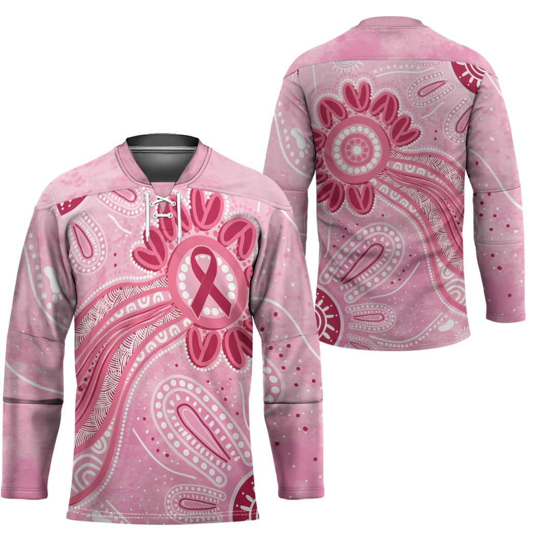 First Nation Aboriginal Dot Arts Hockey Jersey Think Pink - Aussie Hoodie