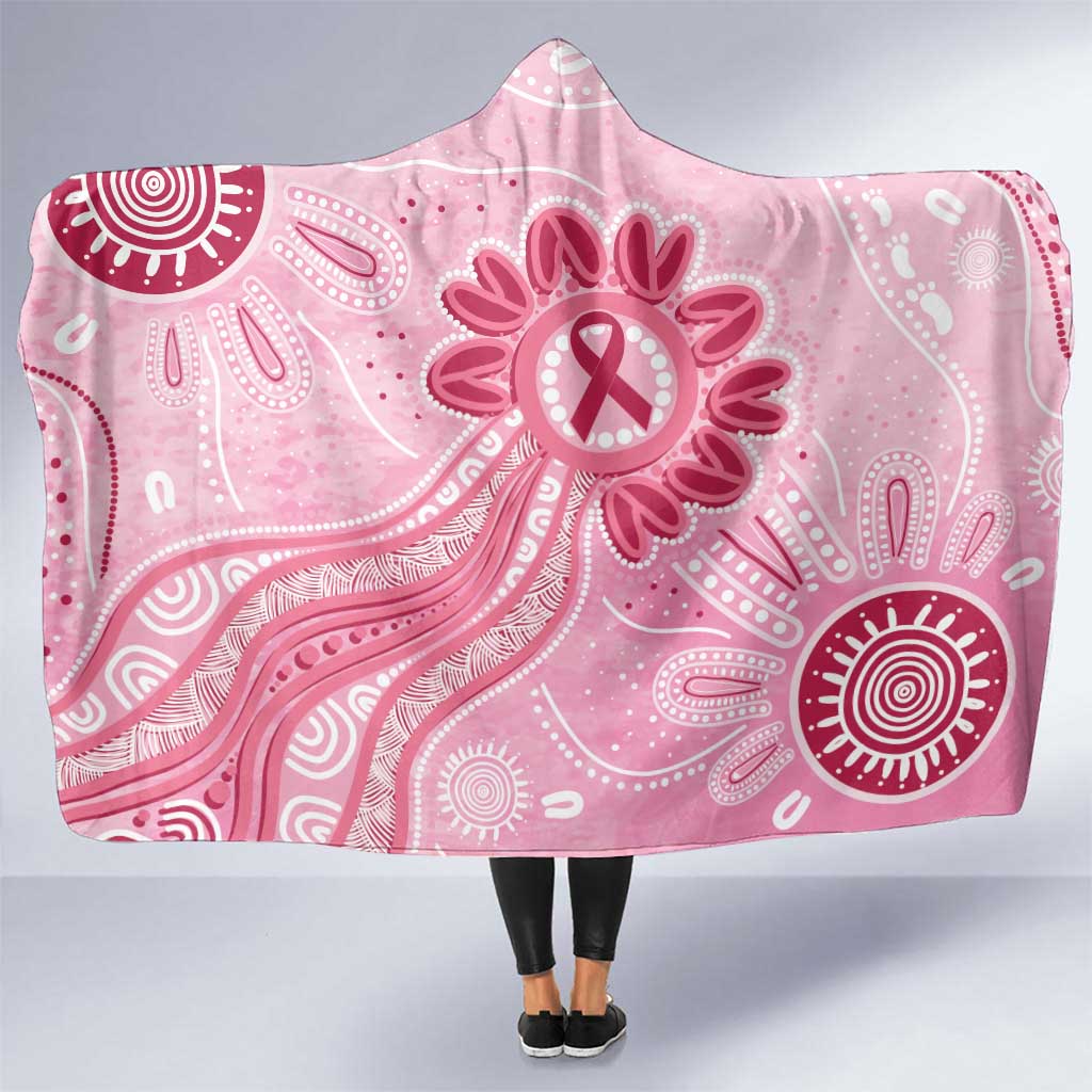 First Nation Aboriginal Dot Arts Hooded Blanket Think Pink - Aussie Hoodie