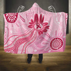First Nation Aboriginal Dot Arts Hooded Blanket Think Pink - Aussie Hoodie