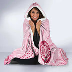 First Nation Aboriginal Dot Arts Hooded Blanket Think Pink - Aussie Hoodie