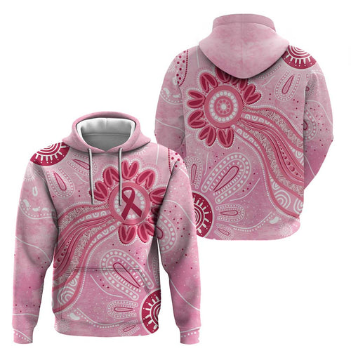First Nation Aboriginal Dot Arts Hoodie Think Pink - Aussie Hoodie