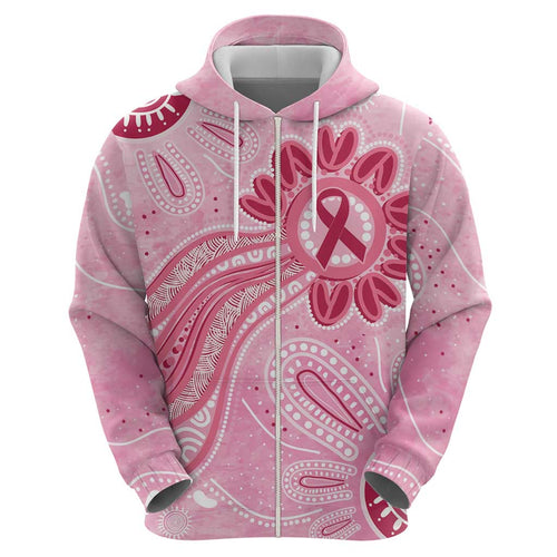 First Nation Aboriginal Dot Arts Hoodie Think Pink - Aussie Hoodie