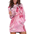 First Nation Aboriginal Dot Arts Hoodie Dress Think Pink - Aussie Hoodie