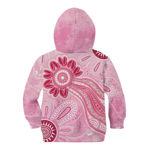 First Nation Aboriginal Dot Arts Kid Hoodie Think Pink - Aussie Hoodie