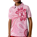 First Nation Aboriginal Dot Arts Kid Polo Shirt Think Pink - Aussie Hoodie