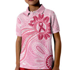 First Nation Aboriginal Dot Arts Kid Polo Shirt Think Pink - Aussie Hoodie