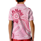 First Nation Aboriginal Dot Arts Kid Polo Shirt Think Pink - Aussie Hoodie
